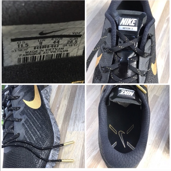 NWT Nike Metcon 3 AMP Black/Gold WMNS - Picture 6 of 6